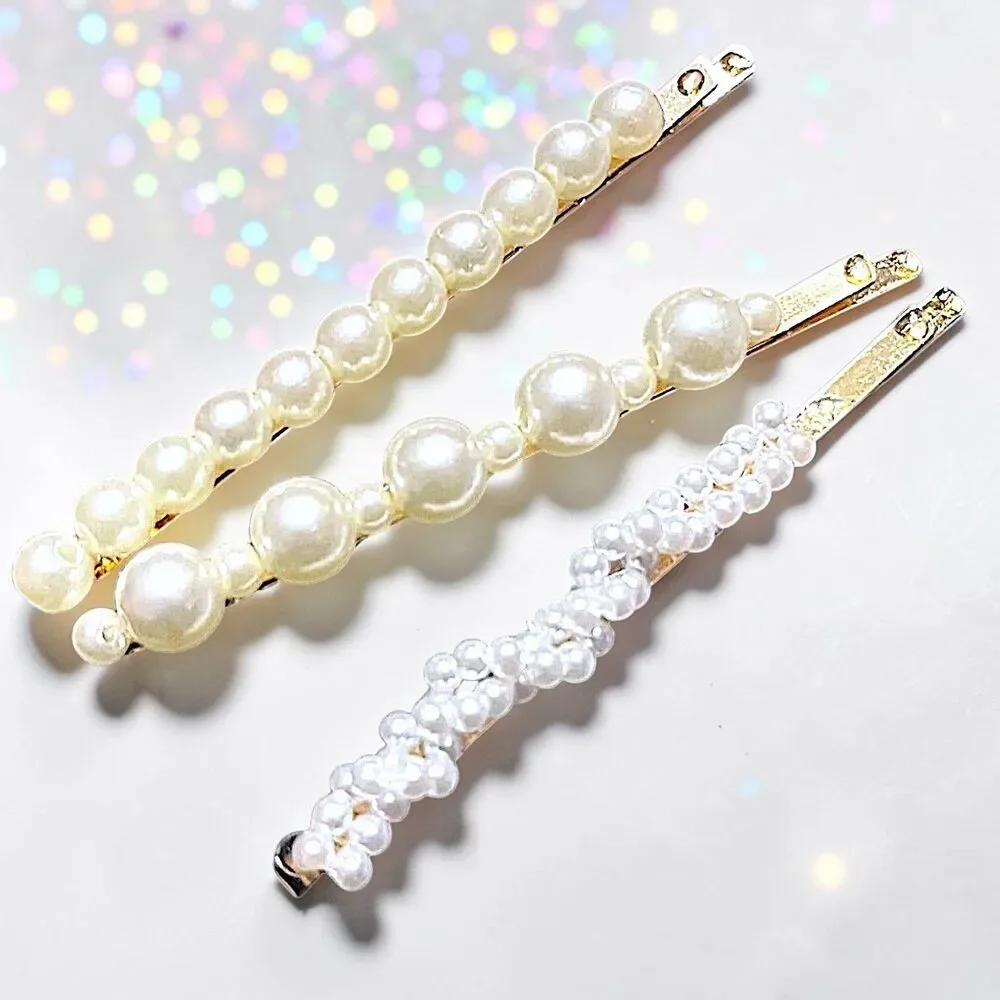 ZAXIE by Stefanie Taylor Pearl Hair Clips Brand New With Tags